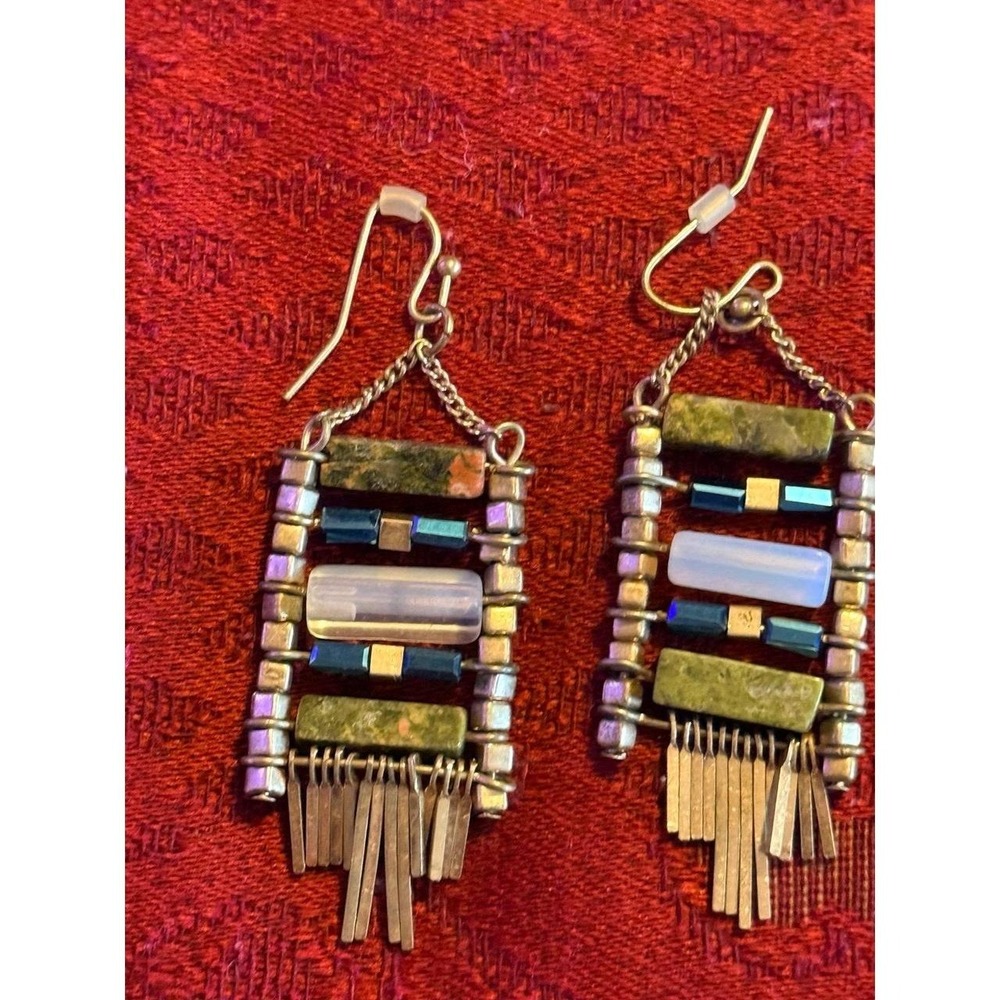 artisan dangle fringe earrings